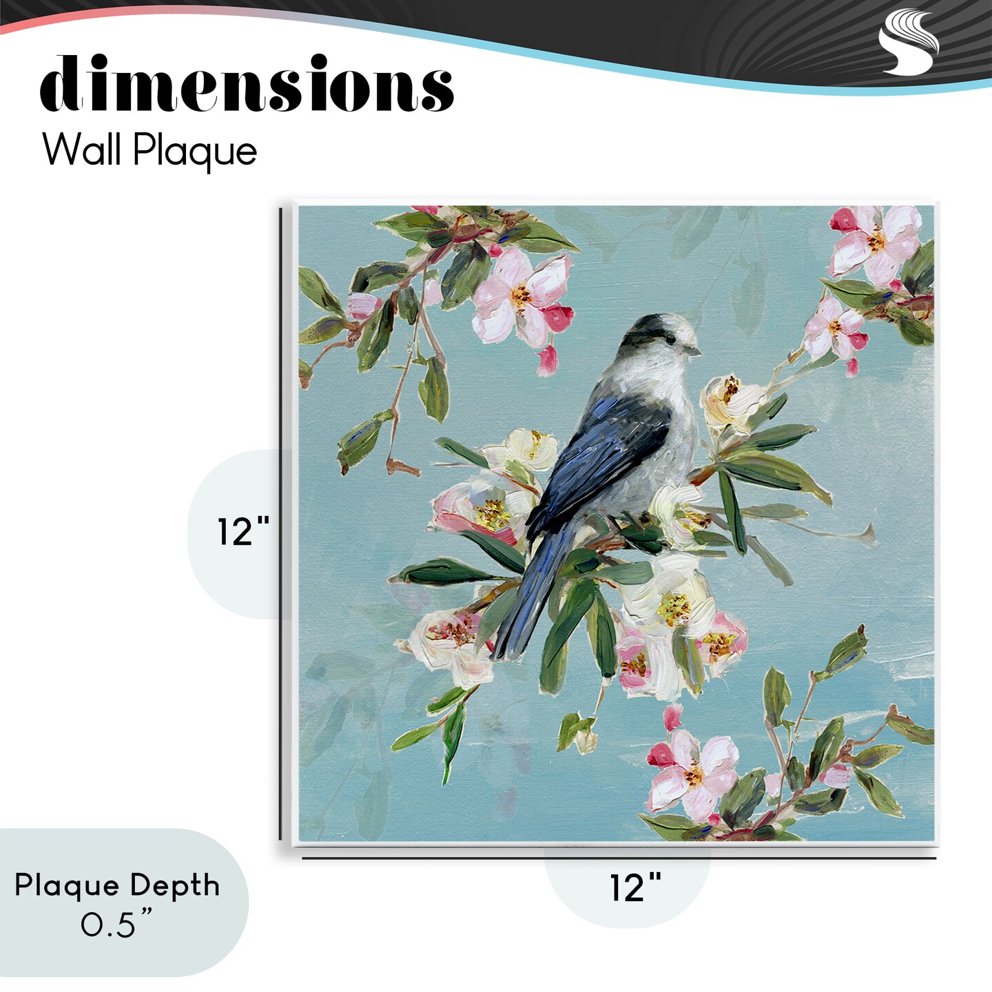 Stupell Industries Pastel Songbird Among Blossoms Wall Plaque, design by Sally Swatland