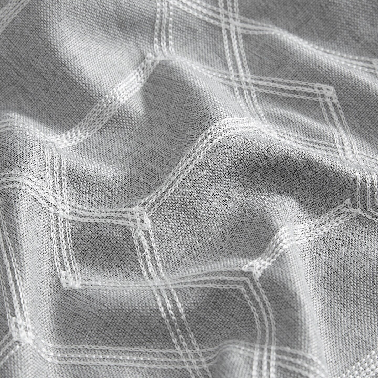 Threadmade Home Kendal Geometric Embroidered Window Curtain Panel - Thumbnail 3