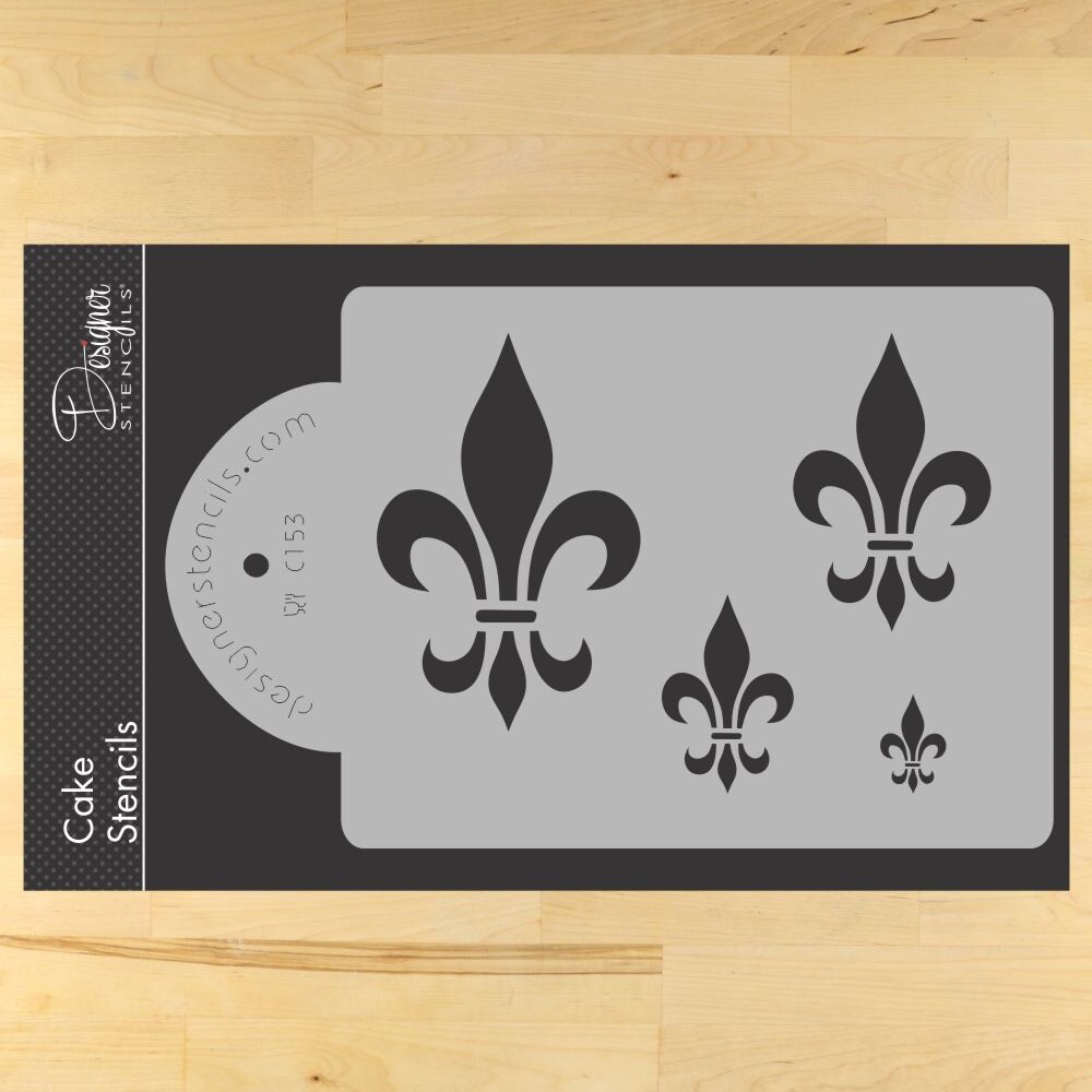 Fleur de Lis Cake Stencil Set: 4 Various Sizes | C153 by Designer Stencils |
