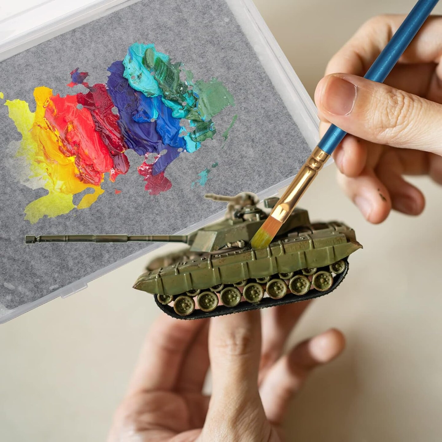 Stay Wet Palette for Acrylic Painting Garpernics Wet Palette Tray with Sponges and 100 Papers for Acrylic Paints
