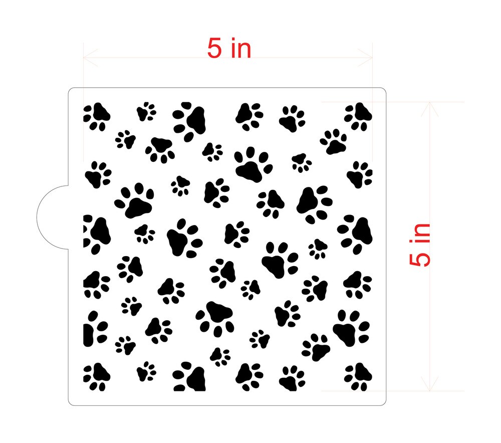 Mini Dog Paws Allover Cookie &#x26; Craft Stencil | CM007 by Designer Stencils |