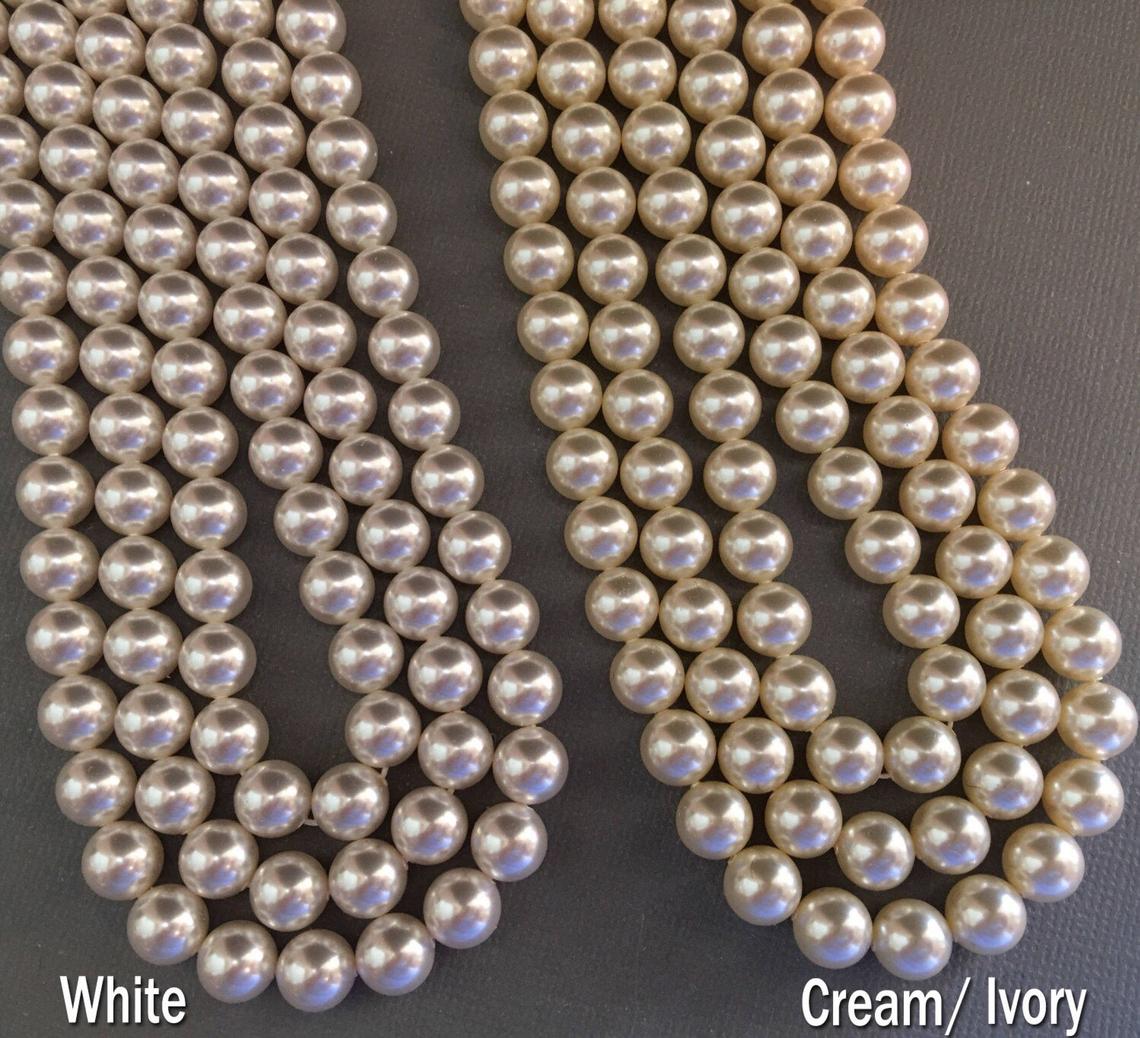 COMPLETE Champagne Jewelry Set Taupe Pearl Necklace with Brooch Bracelet Earrings Swarovski Pearls In Powder Almond Mother of the Bride - image10