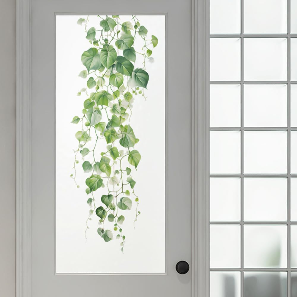 Green Plant Vine Leaves Wall Sticker Evergreen Ivy Leaves for Bedroom Decals Living Room Tropical Leaves Wall Stickers Decor Bedroom Hanging Vine Wall Decals