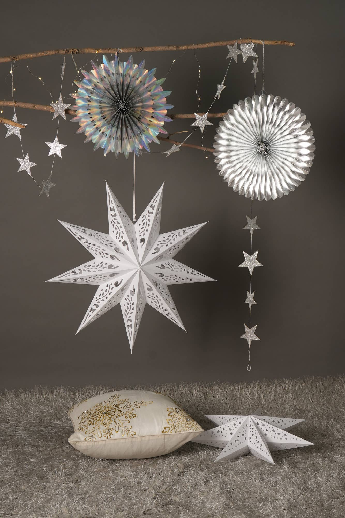 Handmade Paper Star 60 Cm (Dia) - White