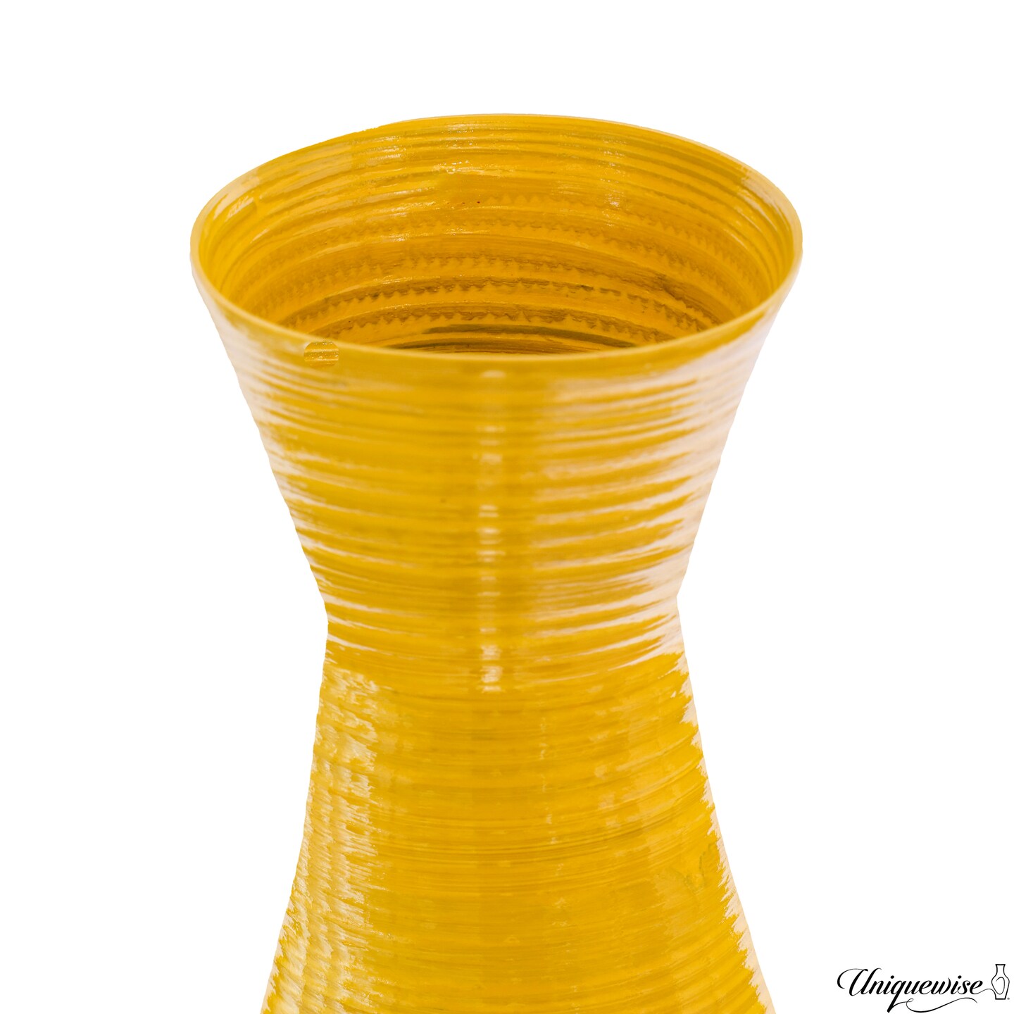 Uniquewise 24" Tapered Cylindrical Tall Bamboo Floor Vase with Flared Trumpet Top Decorative Accent for Dried Flowers Pampas Grass and Branch Arrangements Stylish Home and Office Decor Piece