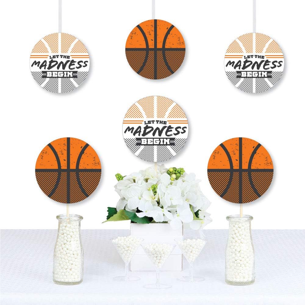Basketball - Let The Madness Begin - Decorations DIY College Basketball Party Essentials - Set of 20