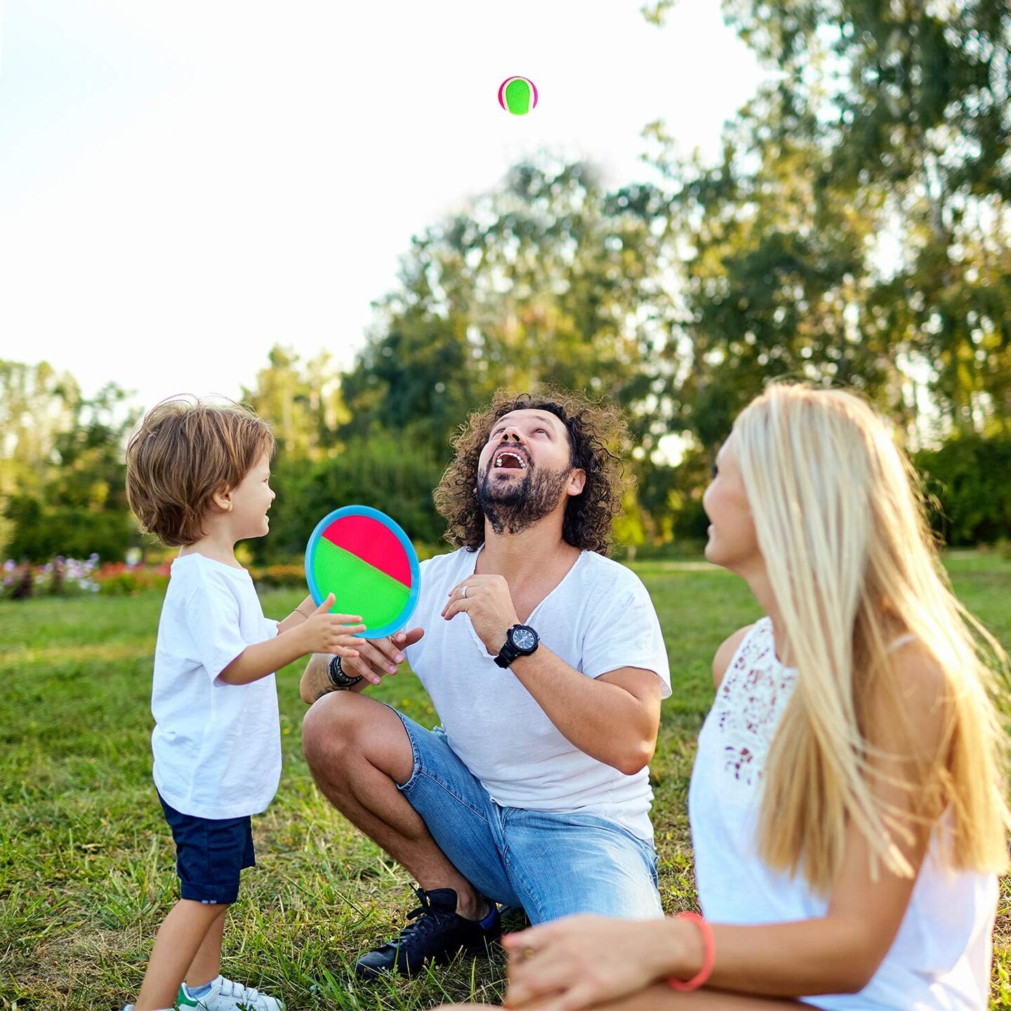 Summer Toss and Catch Ball Set Kids Toys Outdoor Beach Pool Toys Ball Catch Sets Classic Outdoor Beach Games
