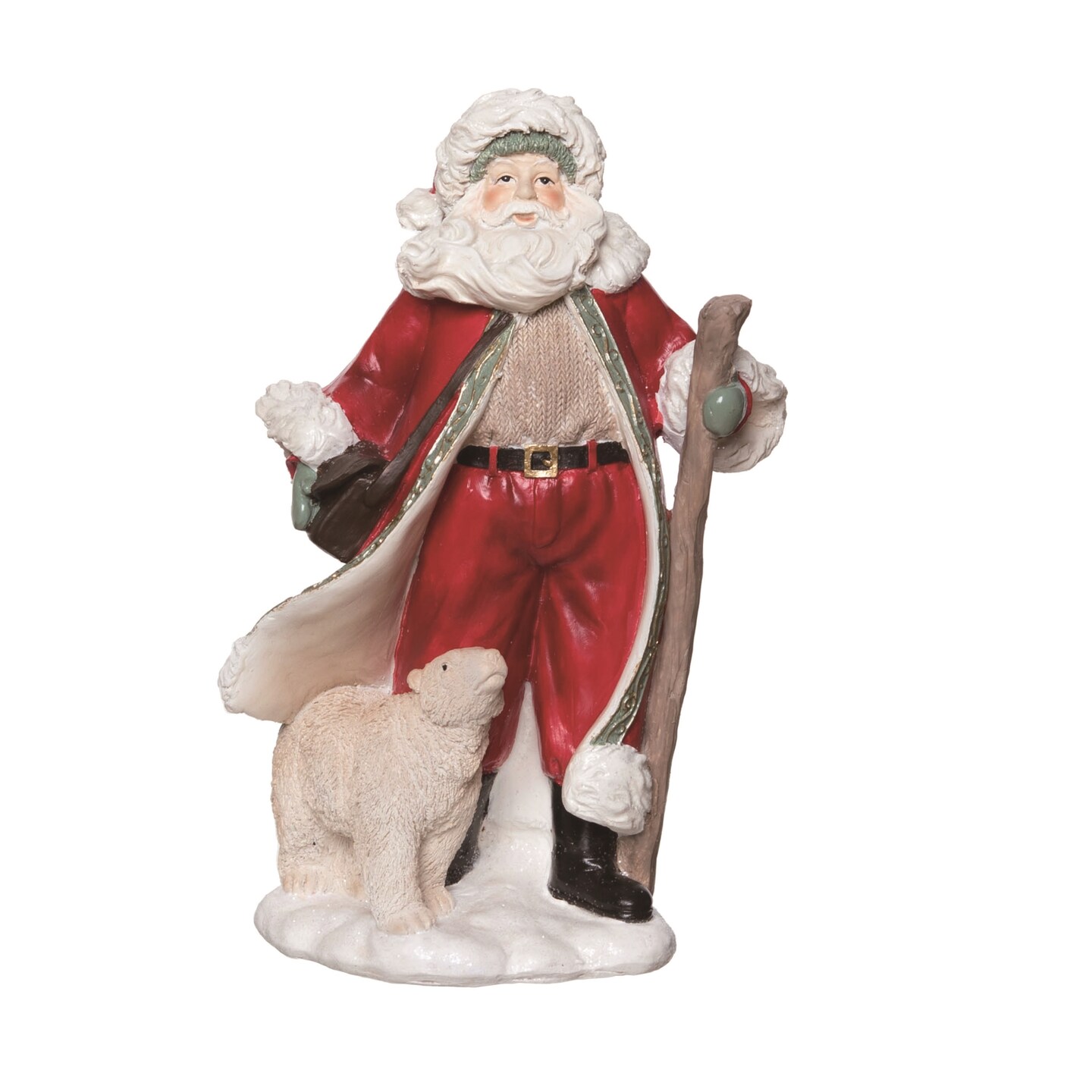 Multicolor Gilded Accent Santa Figurine Decorative Resin Decor