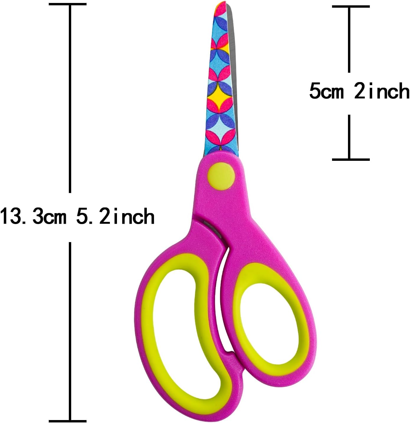 Scissors 3 Pack Children&#x27;s Scissors with Comfort Handles 5&#x22; Safety Blunt Tip Scissors Floral Print Blades and Soft Grip Cute Scissors,School, DIY, Home, Classroom Use Crafting Cutting Paper