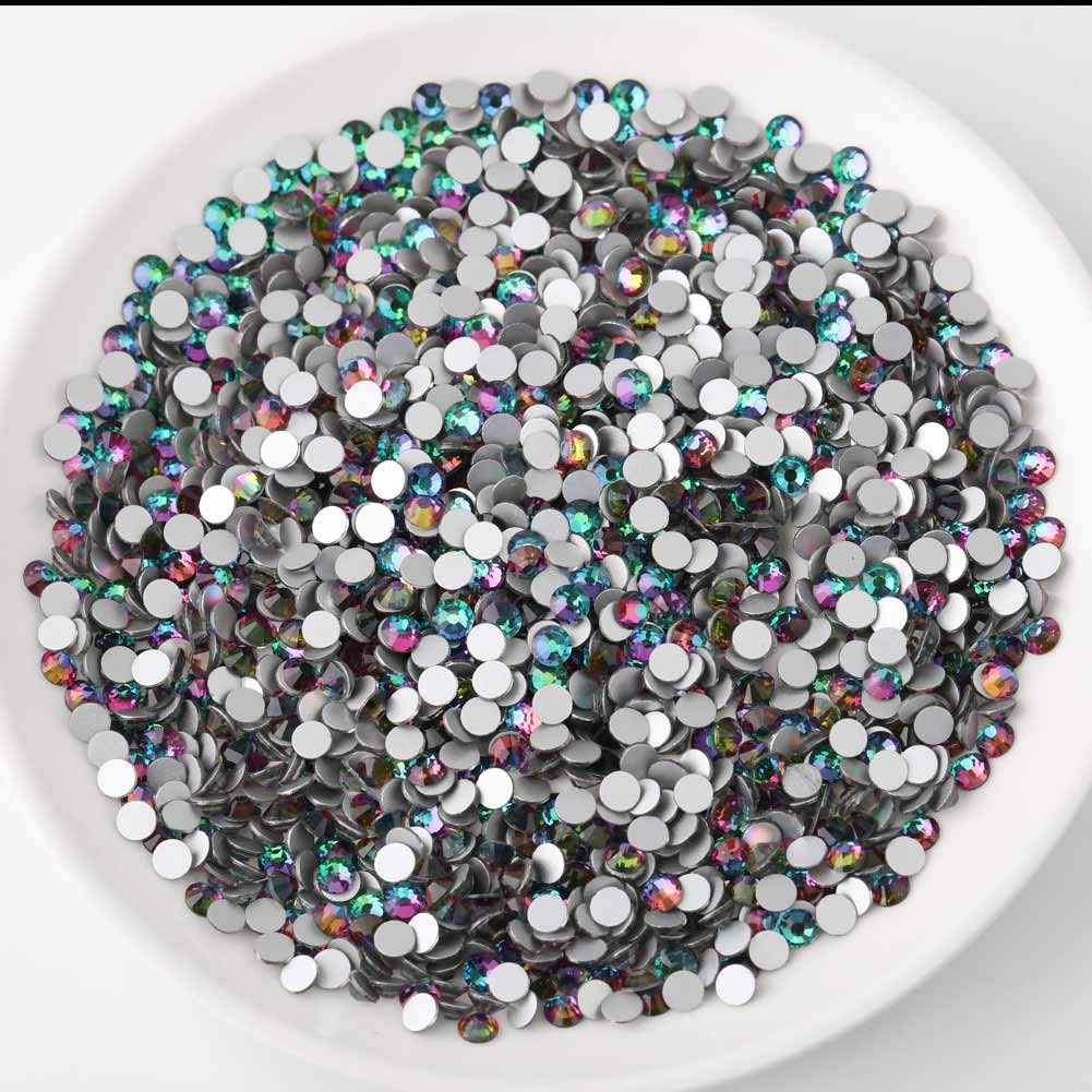 Flat Back Crystal Rhinestones Round Gems, Green Volcano (2.7-2.8mm) SS10/1440pcs