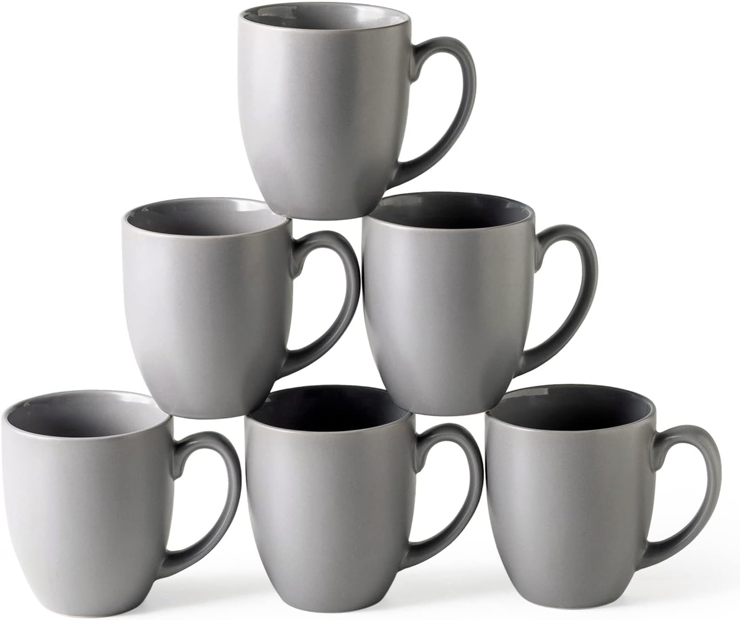 Coffee Mugs Set of 6, Ceramic coffee mugs with large handle for Men Women