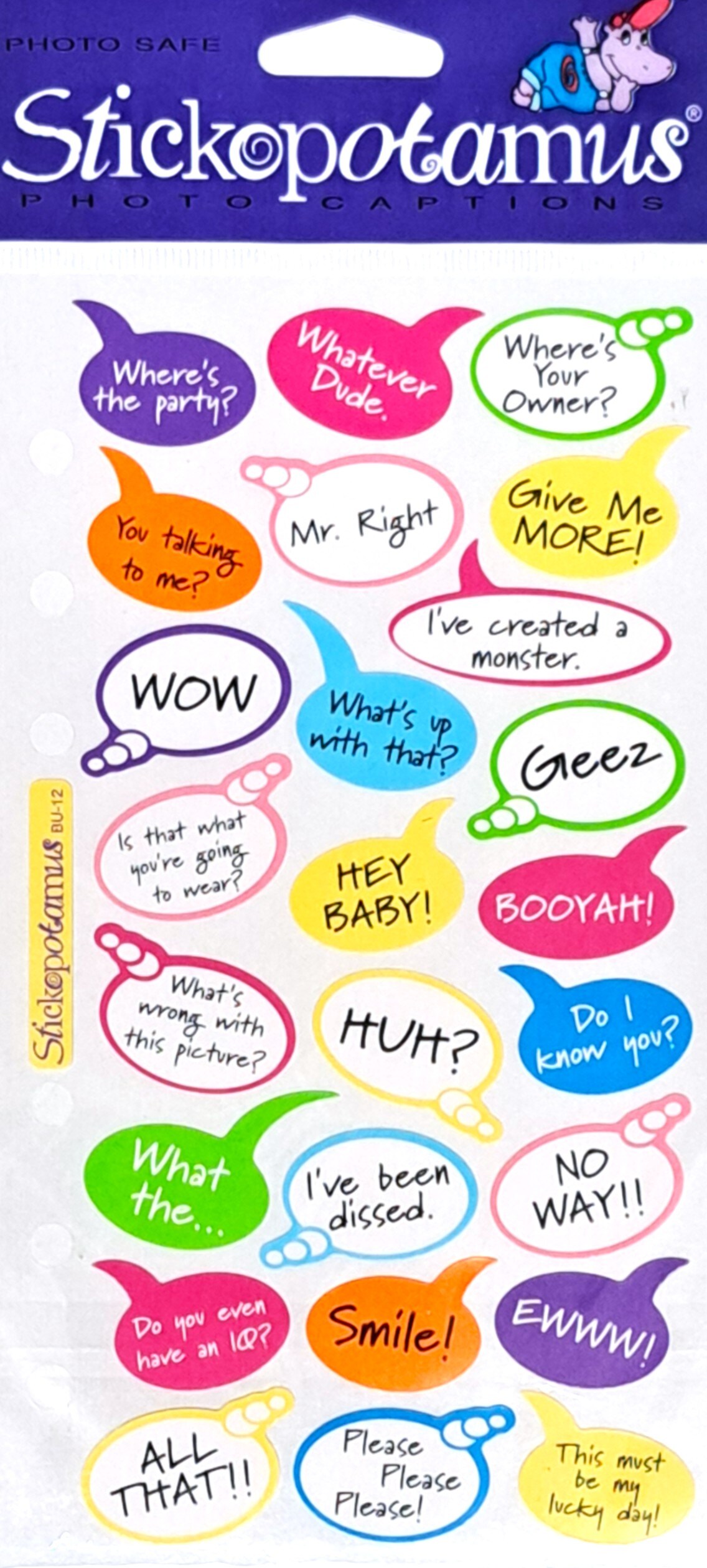 Stickopotamus Assorted Captions Flat Stickers