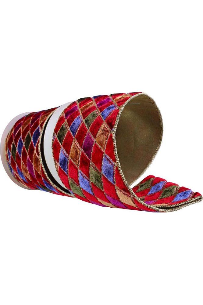 4&#x22; Diamond Velvet Jewel Deluxe Ribbon: Wine (5 Yards)
