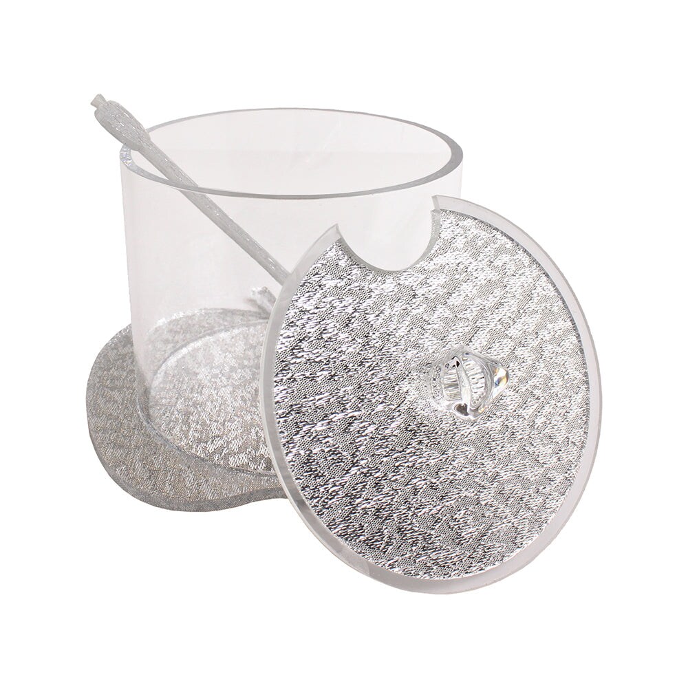 Clear and Glittery Combination Lucite Honey Dish with Spoon