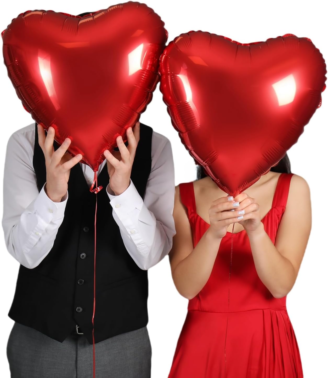 12Pcs Red Heart Balloons, 18 Inch, Love Balloons for Valentine&#x27;s Day, Wedding, Birthday Decorations