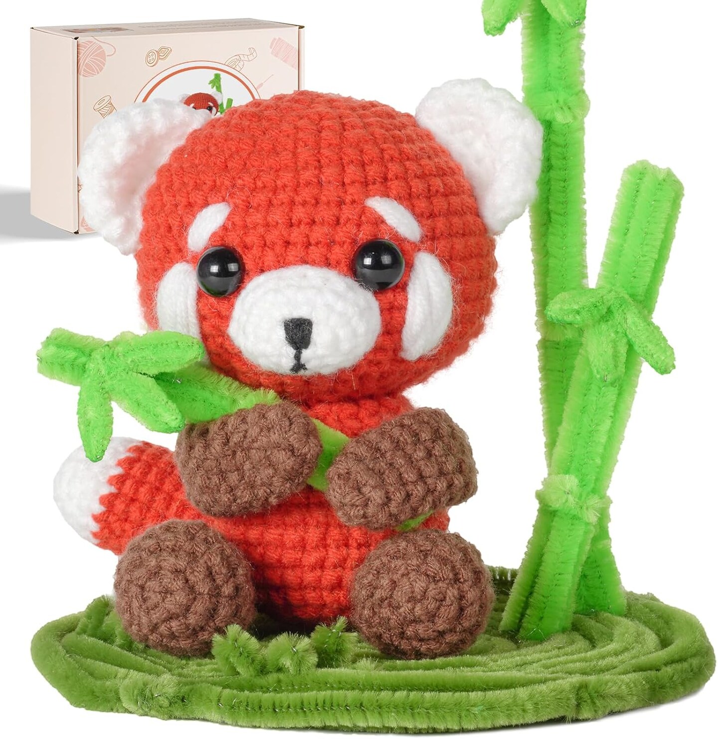 Crochet Kit for Beginners, Crochet Animal Kits, Crocheting Kit for Starters, Learn to Crochet with Step-by-Step Video Tutorials, Beginner Crochet Kit for Adults(Panda)