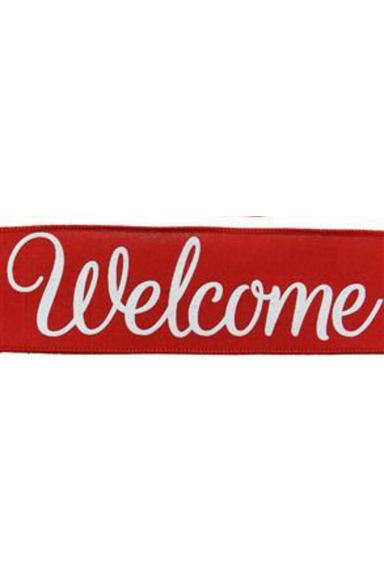 2.5&#x22; Welcome Royal Ribbon: Red (10 Yards)