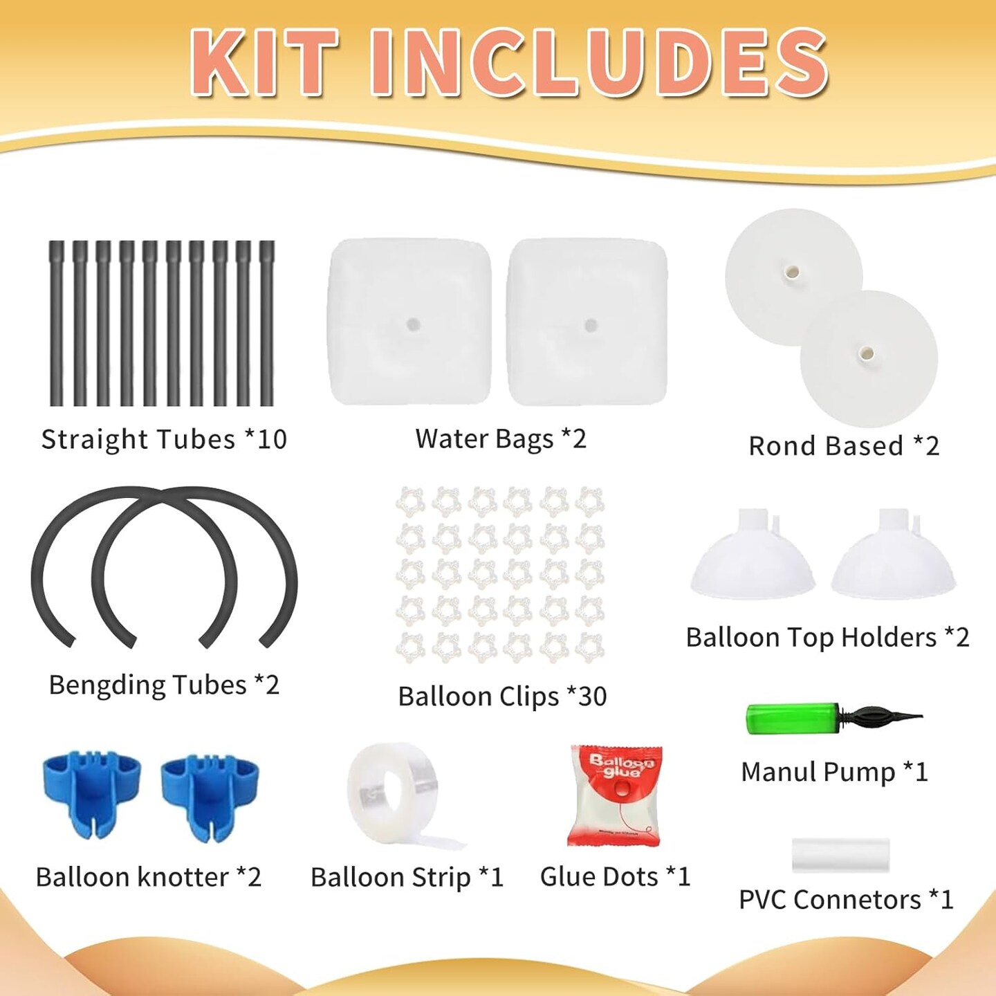 Balloon Arch Kit with Bending Frame & Floor Stand – Half Arch Garland for Wedding, Baby Shower & Graduation Decor