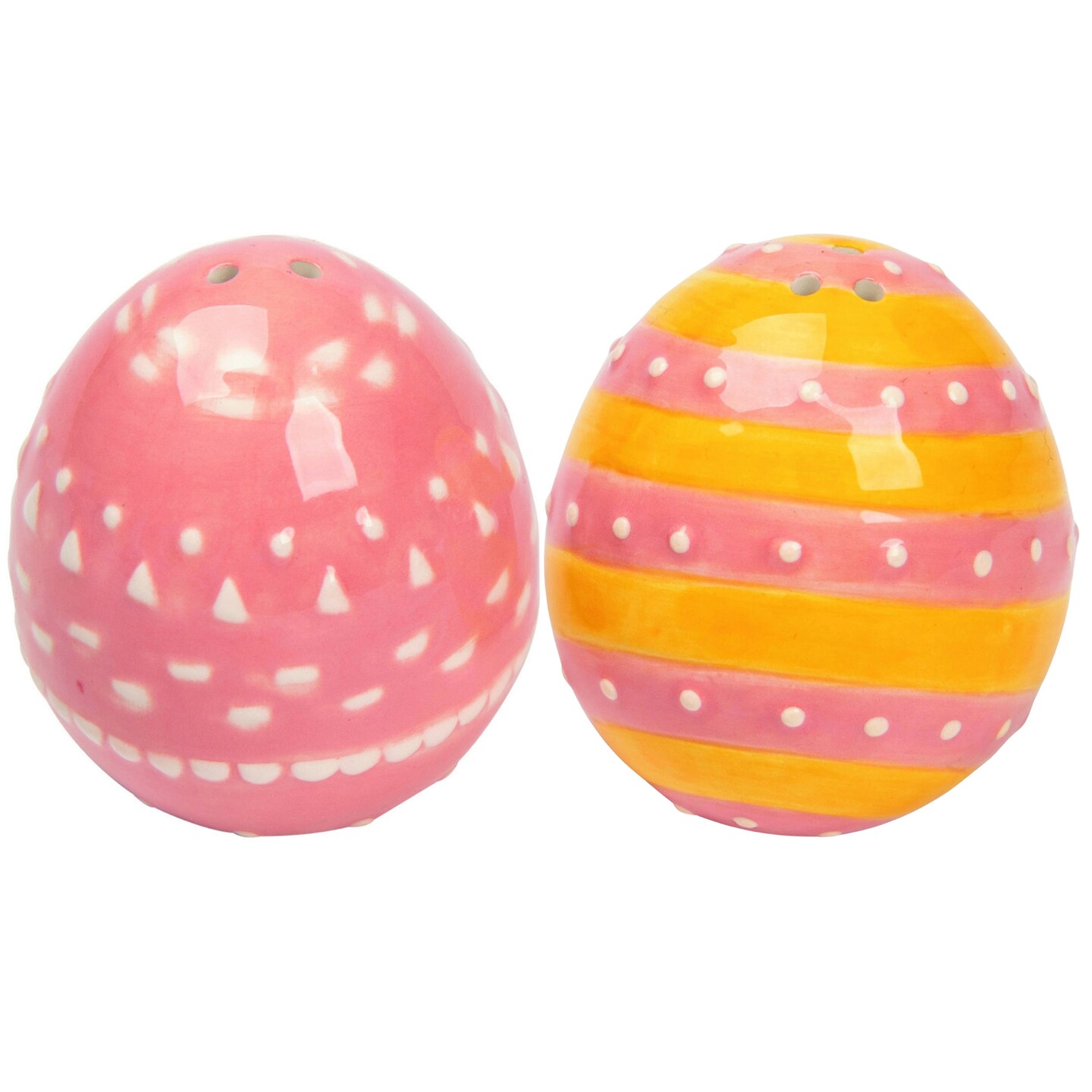 Transpac Dolomite Multicolor Easter Egg Salt and Pepper Shaker Set of 2, 2.5in, Food Safe, Tabletop Decor, Perfect for Easter!