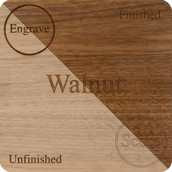6mm or 3mm, 12”x19” Premium Unfinished or Finished Two Sided with MDF Core, Glowforge Ready | Walnut, Cherry, Maple, Red Oak, White Oak, Alder, Pine, Cedar, Sapele, Mahogany, Hickory, Bamboo