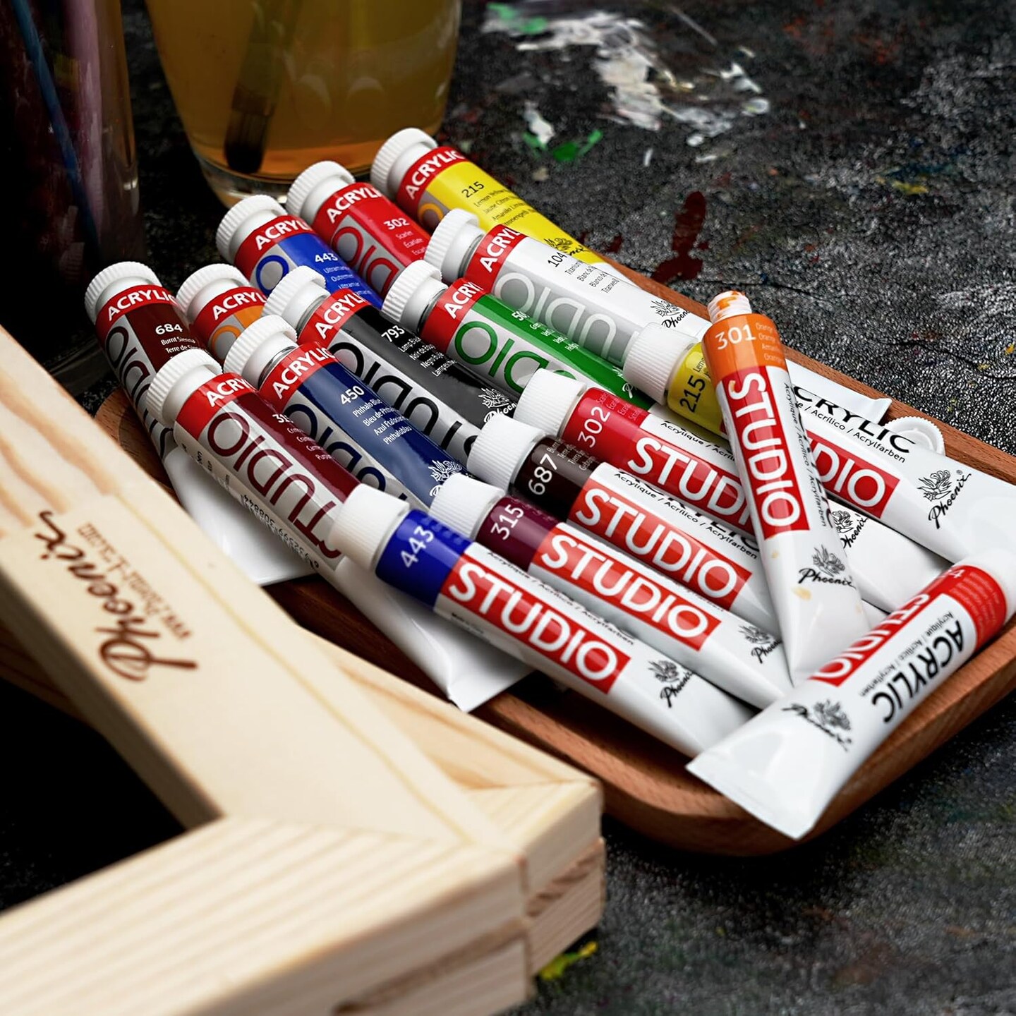 Acrylic Paint Set, 10x22ml Tubes, Non-toxic Craft Paints for Canvas, Paper, Wood, Ceramic, Acrylic Painting Supplies for Adults, Beginners
