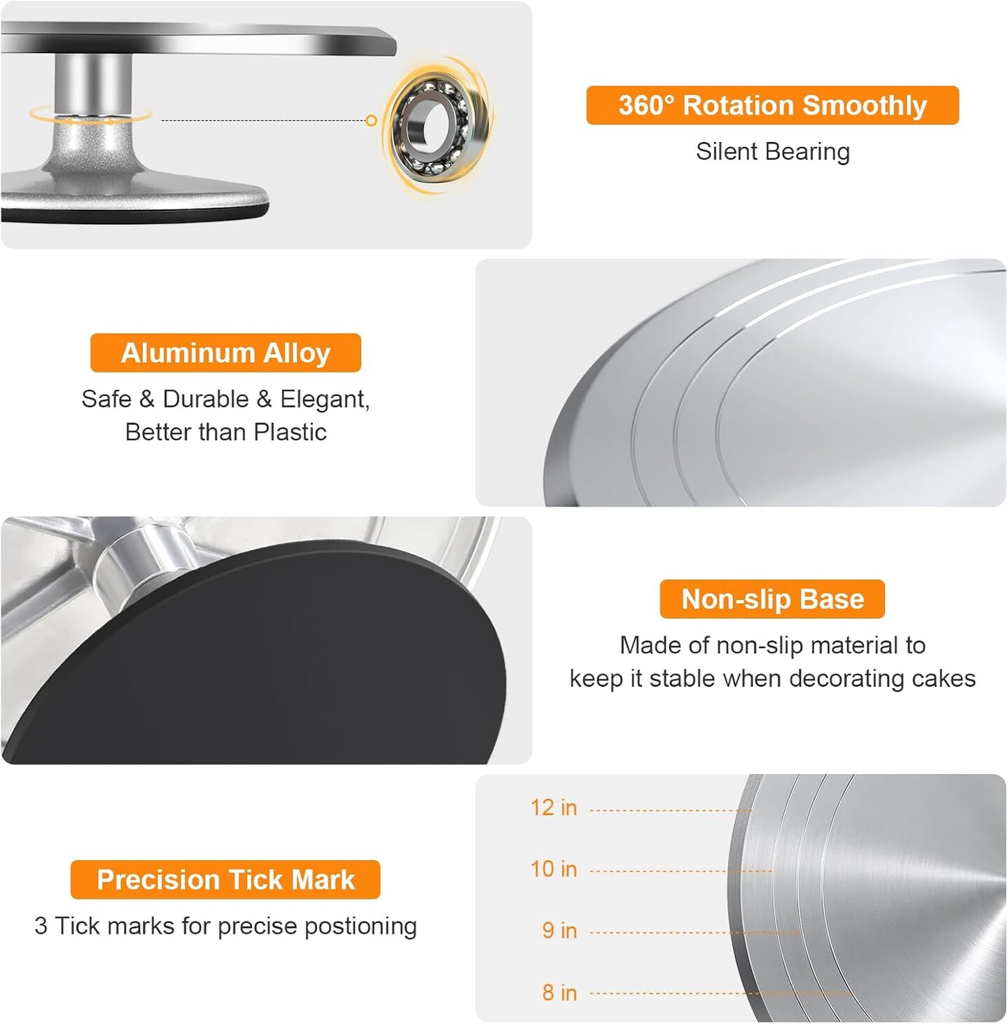 12-Inch Cake Turntable Decorating Kit – 33-Piece Set with Icing Tips, Spatulas & Baking Tools