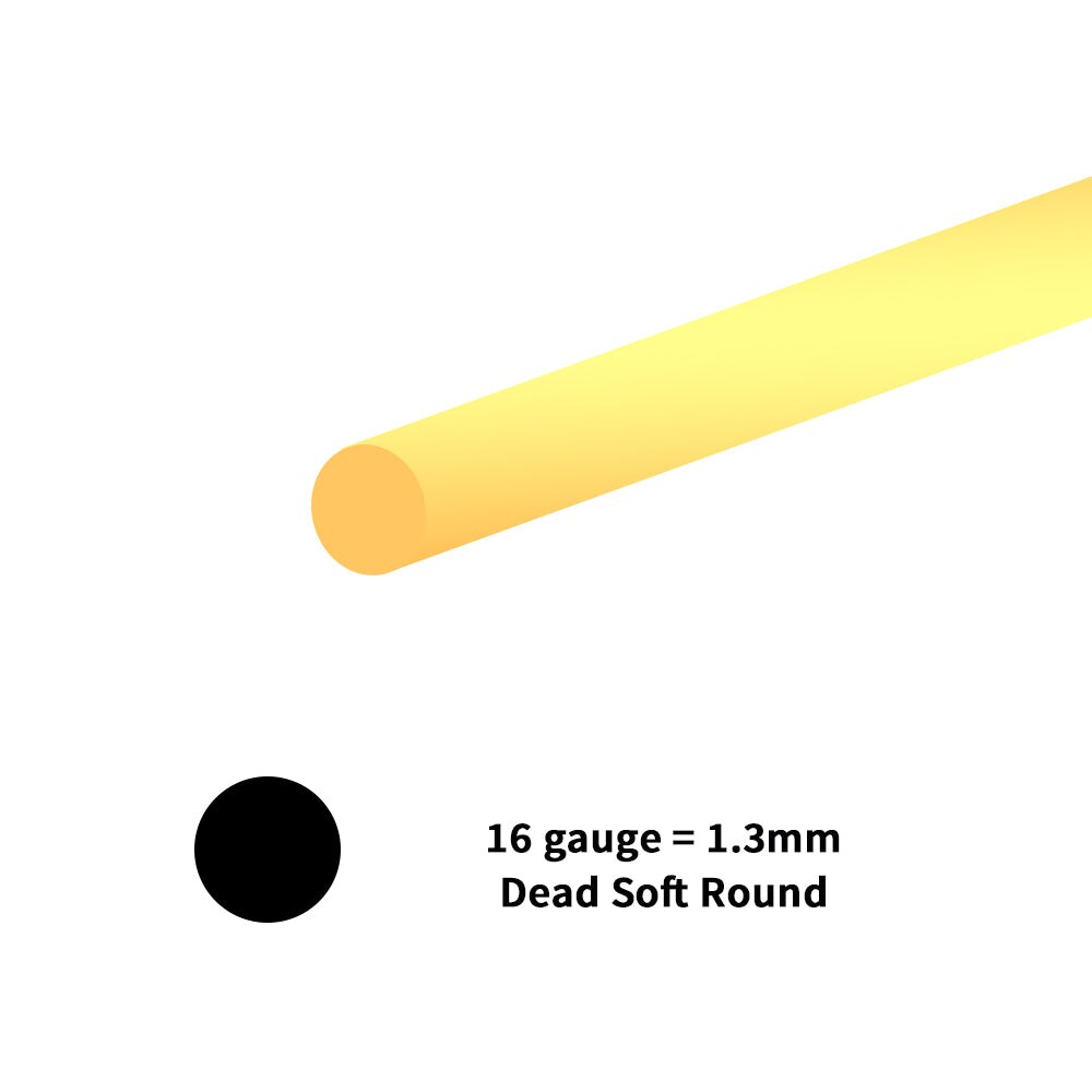 JewelrySupply 14K Yellow Gold Round Wire - 16 Gauge Soft - Professional Jewelry Making Wire