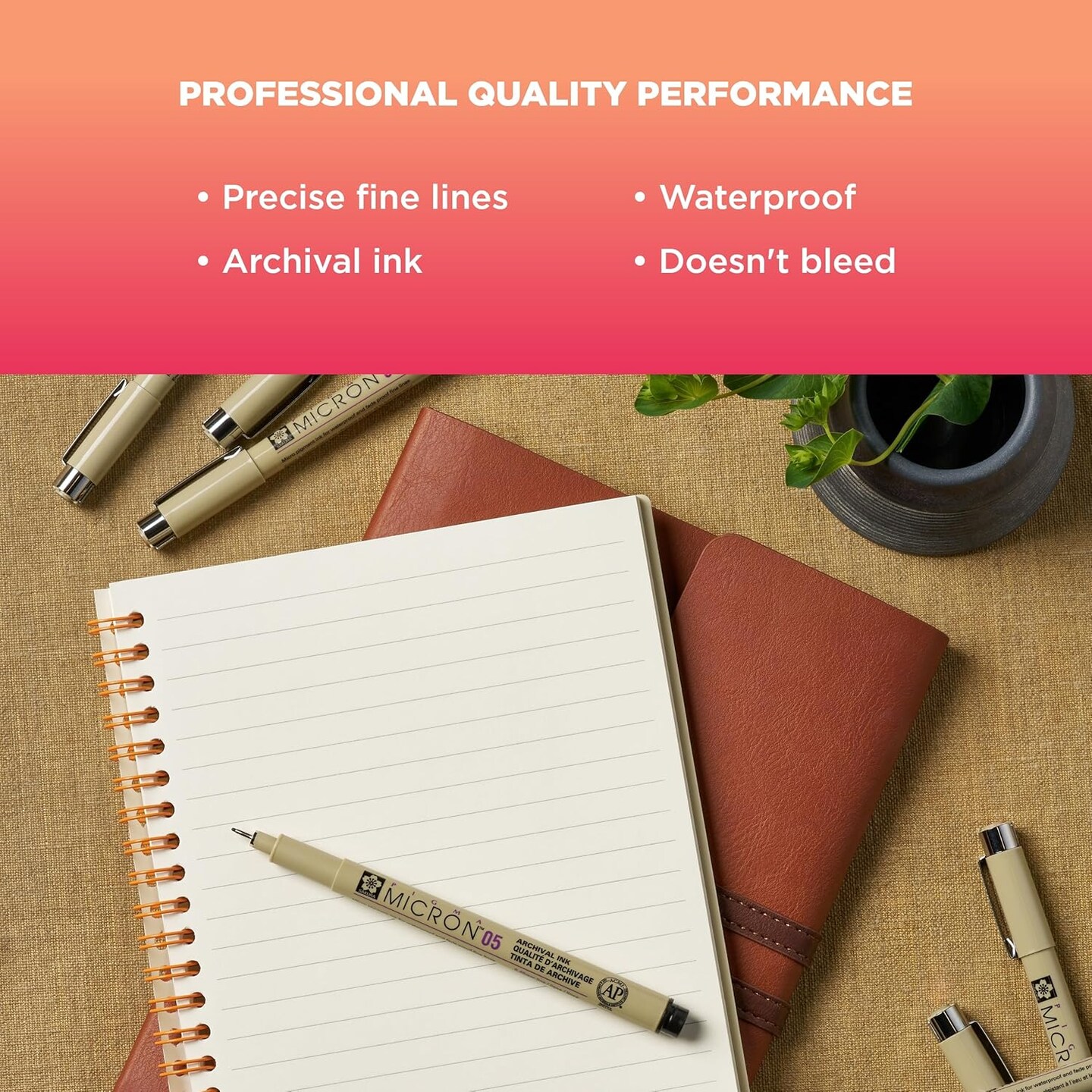 Pigma Micron Fineliner Pens - Archival Black Ink Pens - Pens for Writing or Drawing - Holiday Gifts for Artists, Crafters &#x26; DIY Gifts Projects - Assorted Point Sizes - 10 Pack