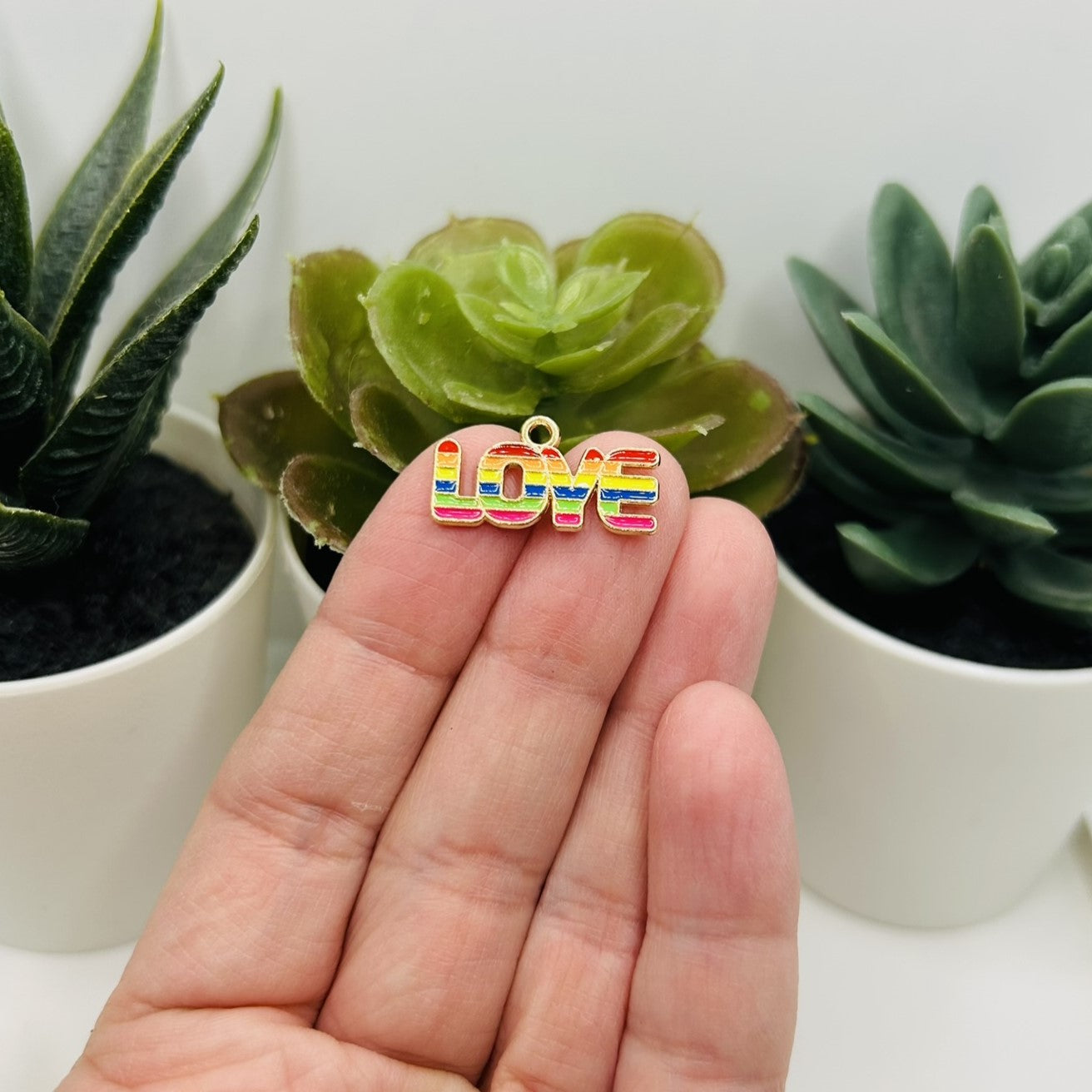 1, 4, 20 or 50 Pieces: Rainbow Pride Love Charms