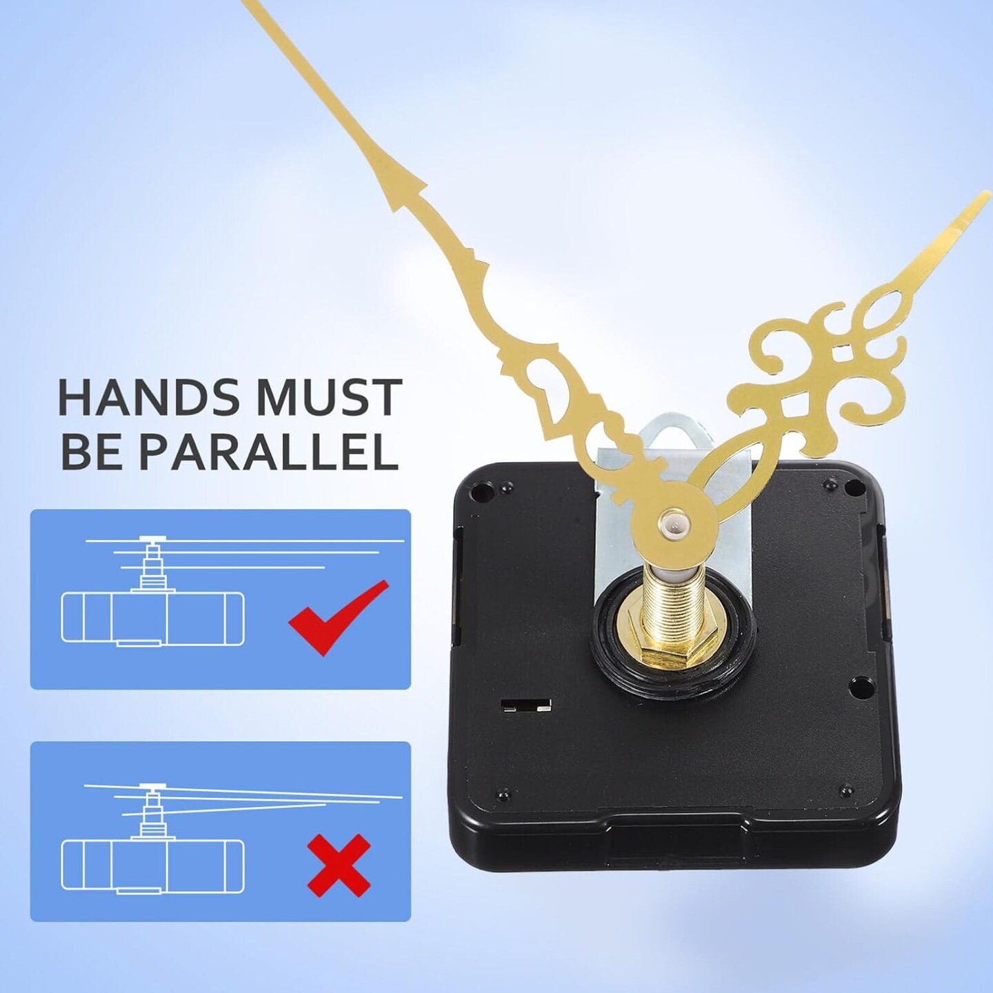 DIY Clock Repair Kit – Gold Needle Quartz Movement (29 mm Shaft) with 6 Hands, 7.09×2.48×1.93 Inches