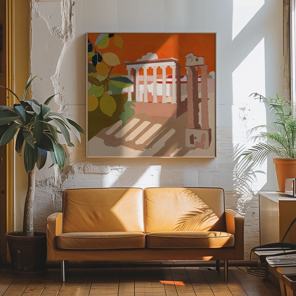 Rom 3 Square Canvas Art | Modern Home Wall Decor 24x24 Canvas - Corporate Office Art