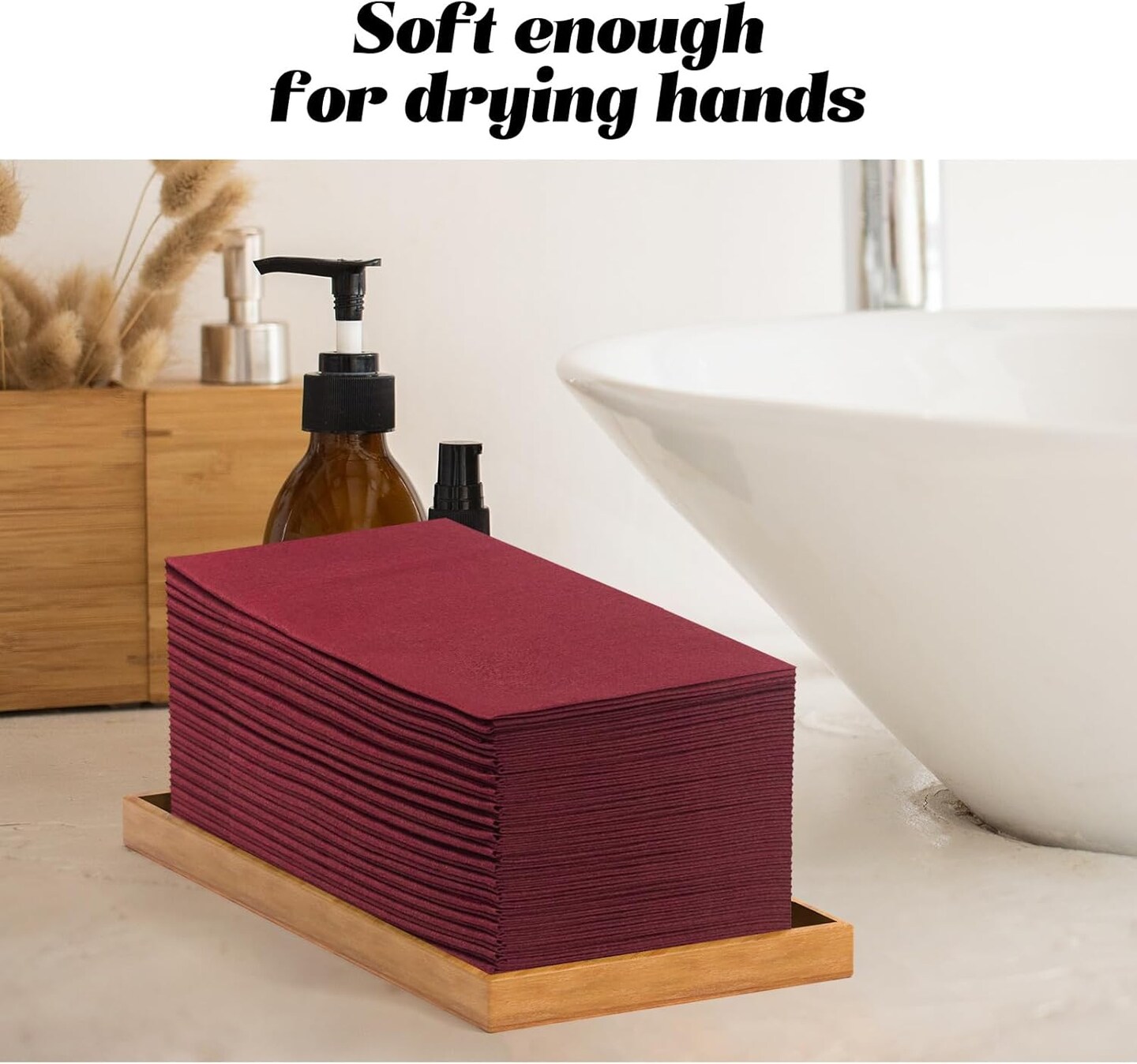 100-Pack Burgundy Disposable Dinner Napkins, 16.5×16.5 in, Cloth-Like with Pocket