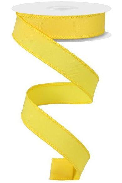 7/8&#x22; Diagonal Weave Ribbon: Yellow (10 Yards)