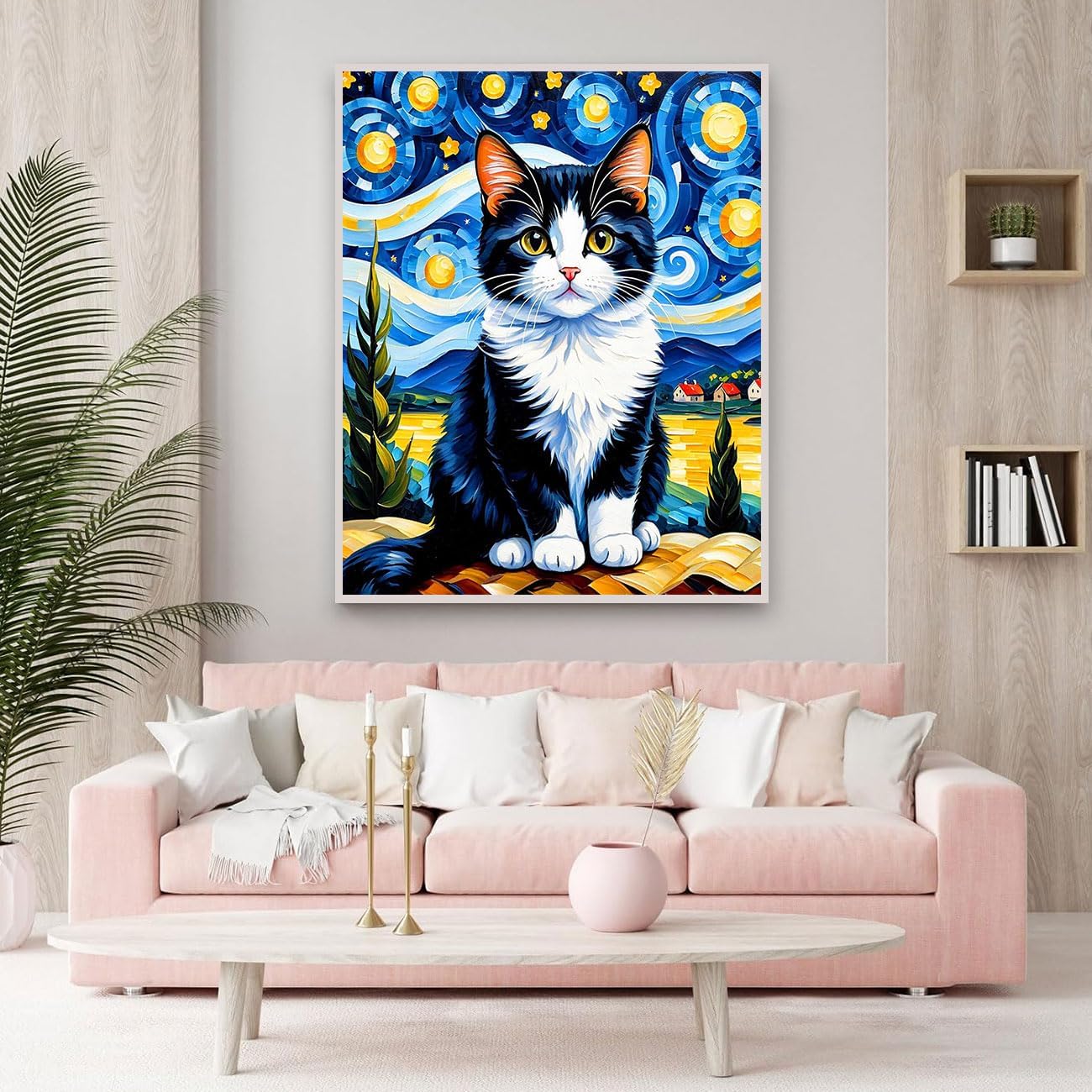 Diamond Art Kits for Adults, Cat 5D Diamond Painting Kits for Beginner DIY Gem Art Full Drill Diamond Dots Crystal Craft Kits