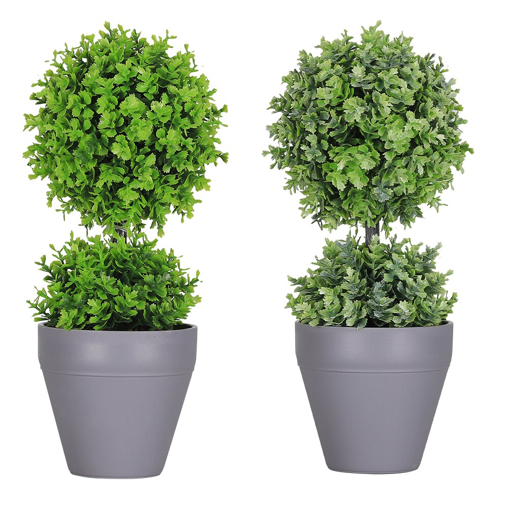 2pcs Artificial Plant with Decorative Planter - Lifelike Indoor/Outdoor Greenery, Year-Round Home D&#xE9;cor Accent, No Maintenance Required