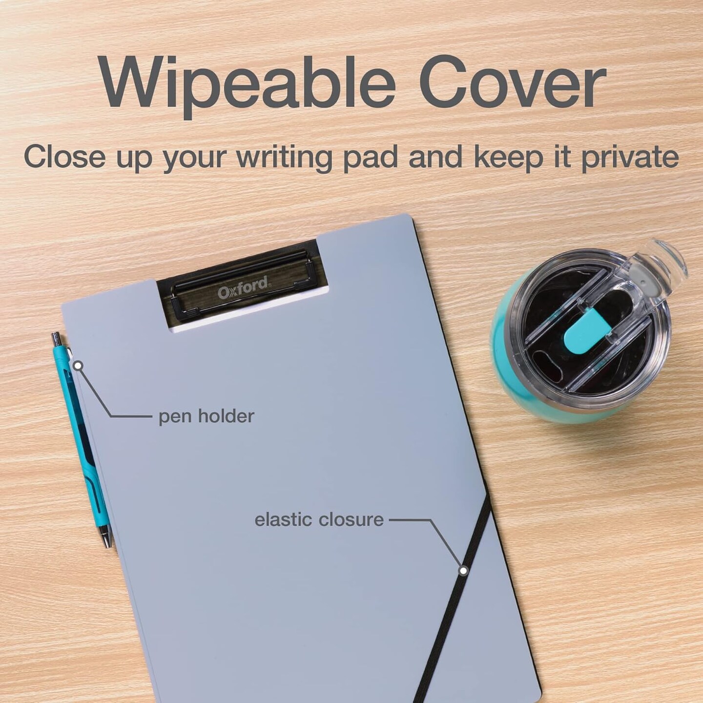 2-Pack Clipboard Folio with Storage – 4 Pockets & Pen Holder, Gray/Black & Blue/Black