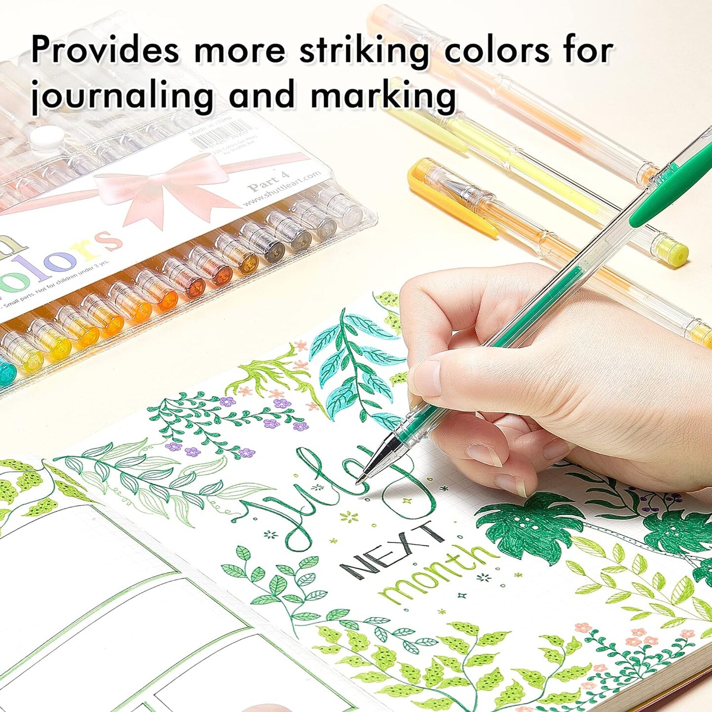 120 Unique Colors (No Duplicates) Gel Pens Set for Adult Coloring Books Art Markers