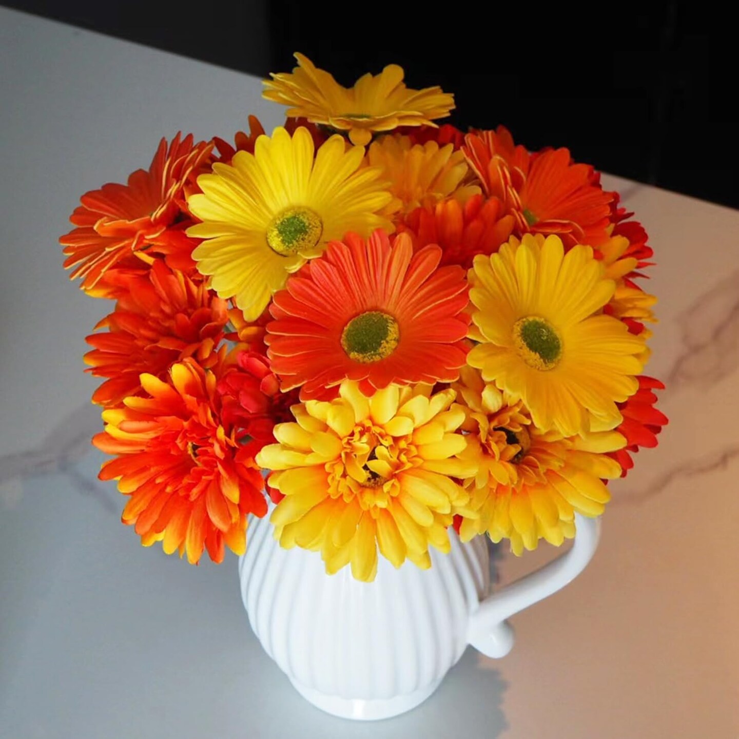 26Pcs Summer Bouquet Artificial Flowers Colorful Fake Gerbera Daisies Silk Bouquets with Vibrant Color Daisy Faux Flowers Arrangements