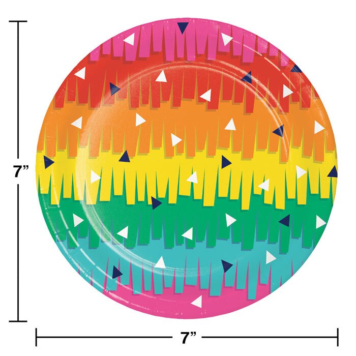 96 pc Bulk Fiesta Fun Dessert Plates