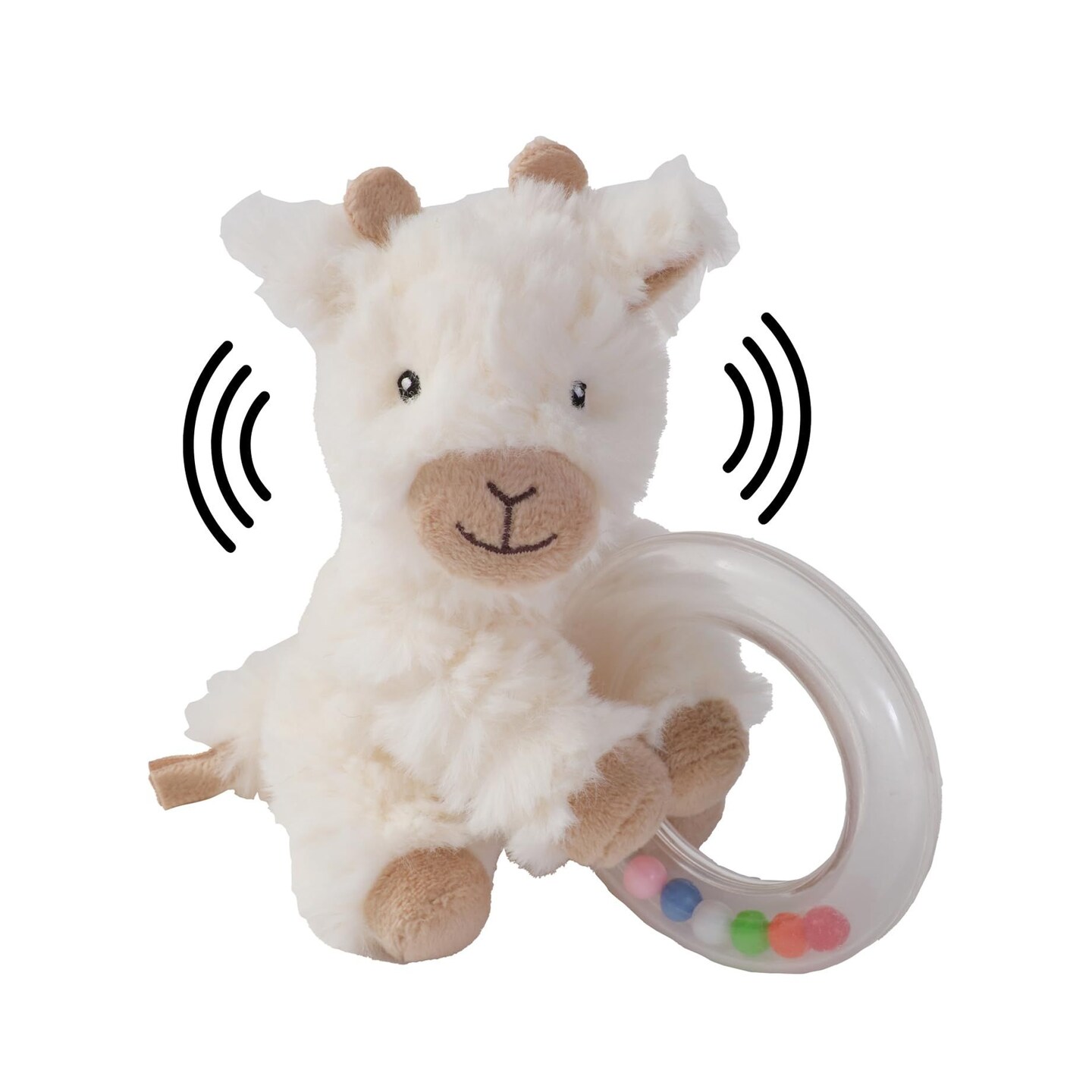 Bearington Lil&#x27; Lofty 5.5 Inch Giraffe Baby Rattle - Soft Rattles for Babies 0-6 Months - Baby Rattles &#x26; Plush Rings Baby Giraffe Rattle