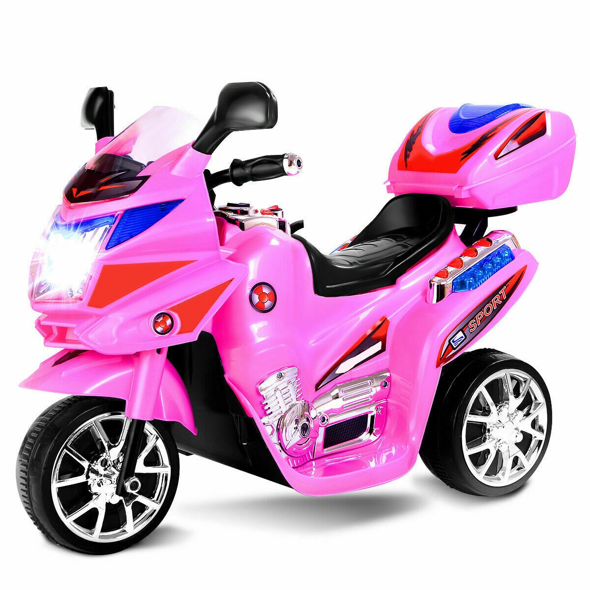 Kids Ride-On Motorcycle with Music, Lights and Rechargeable Battery