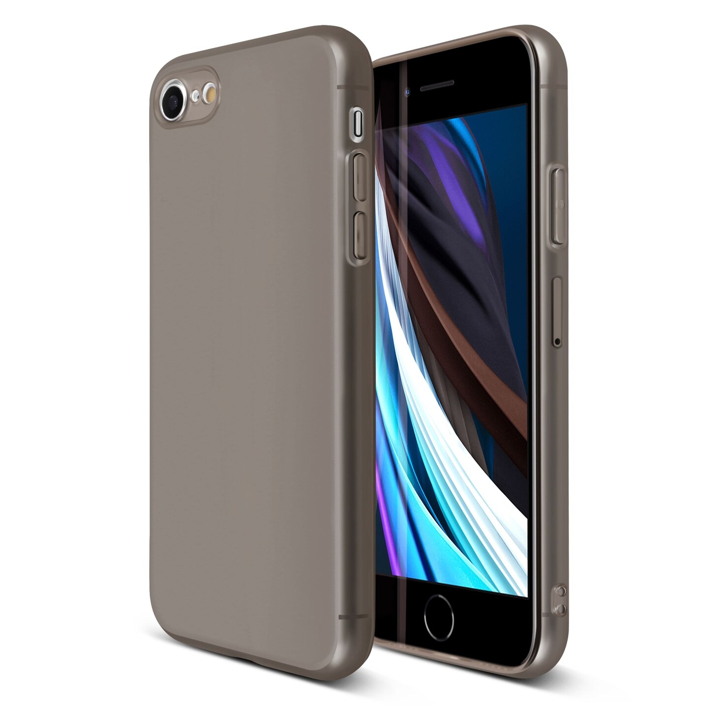 Translucent Matte Case For iPhone SE 2020 (2nd Gen), Semi-Transparent Smooth Touch Soft TPU Thin Cover Gray, by Insten