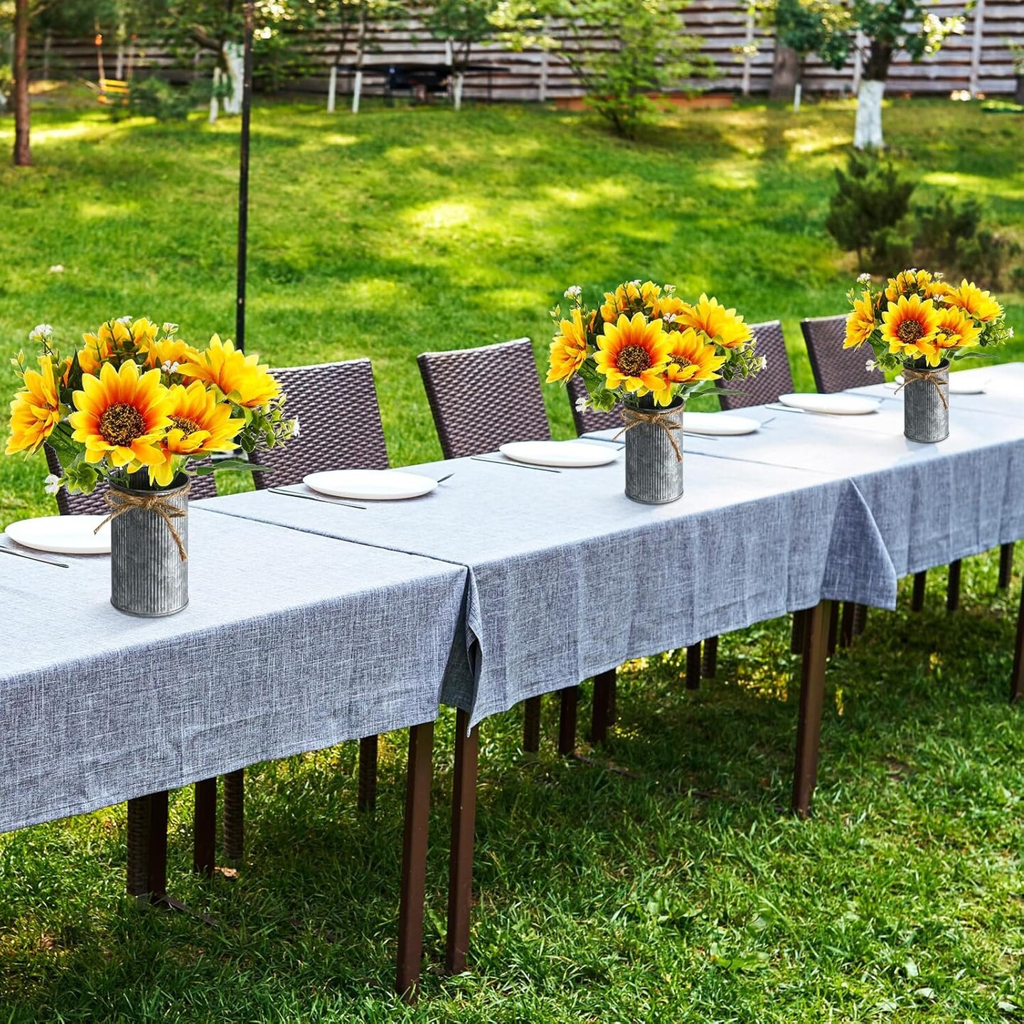 24 Sets Summer Sunflowers Artificial Flowers Tables Centerpieces