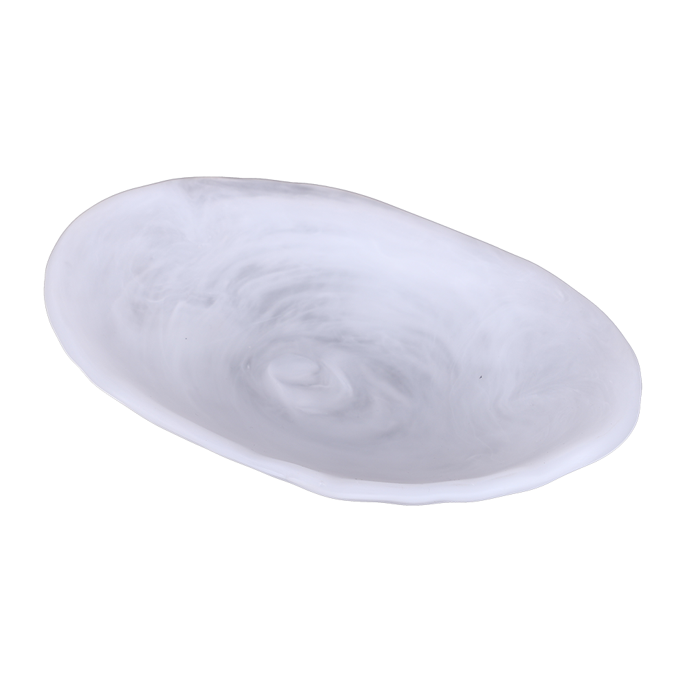 Resin White Swirl Serving Platter