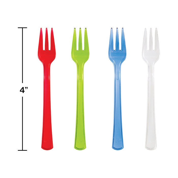 144 pc Bulk Assorted Translucent TrendWare Mini Forks