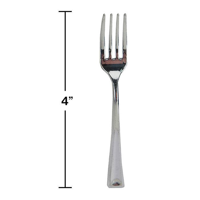 288 pc Bulk Silver Metallic Sensations Mini Forks