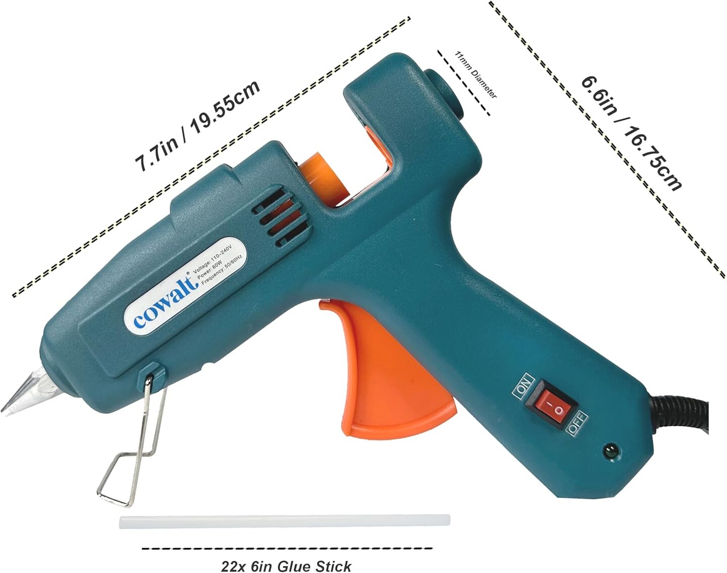 Professional Hot Glue Gun and Sticks Set Full Size 60W High Power Fast Heating Heavy Duty Silicone Glue Gun Kit for Crafts, DIY Repairs (Green)
