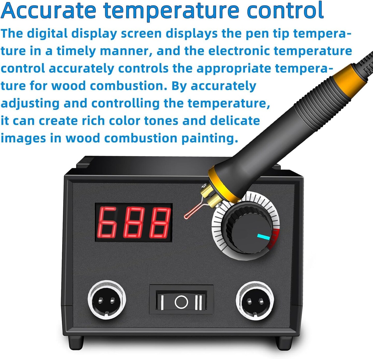 Wood Burning Tool, Wood Burner kit Pen 25~750&#x2103;, Wood Burning kit with Digital Thermometer Temperature Adjustable Temperature, 2 pyrographic Wood Burning pens, 23 Wood Burning Pen Tips