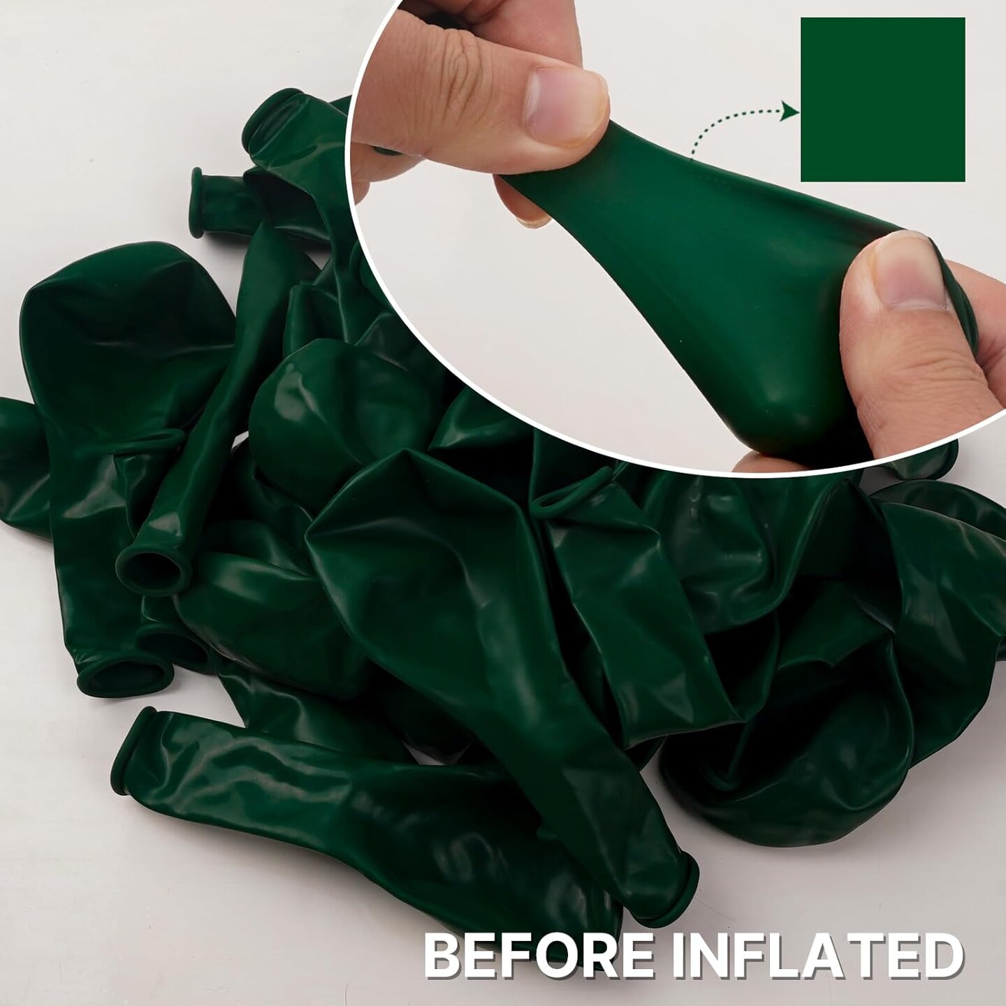 Hunter Green Balloons, 140 pcs Dark Green Balloons Different Sizes Pack of 18 Inch 12 Inch 10 Inch 5 Inch Deep Green Balloons for Balloon Garland Balloon Arch as Party Decorations, Green-Y56