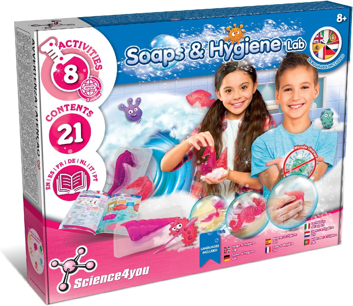 Soap Maker Kit for Kids - Make Your own Soaps and Bath Salts, Soap Moulds for Kids + Gift Bags Included, Crafts for 8+ Year Old Girls and Boys, Stem Toy, Gift for Girls and Boys Age 8-12+